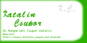 katalin csupor business card